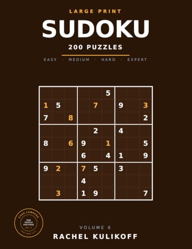 Cover of Large Print Sudoku · Volume 6